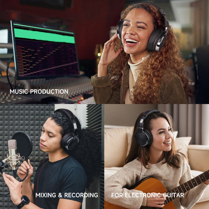 Oneodio Pro 50 Professional Wired Over Ear DJ and Studio Headphones - BK