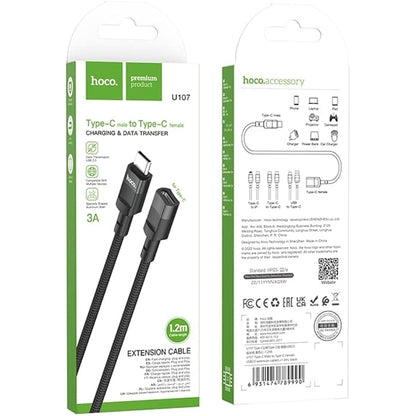 Hoco U107 - USB-C Male To USB-A Female Extension Cable - (Charge & Data)