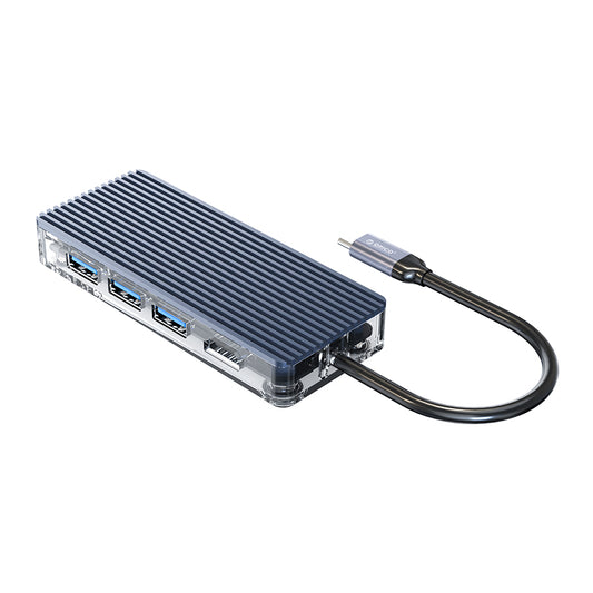 ORICO 8 Port Type-C Transparent Hub – Grey