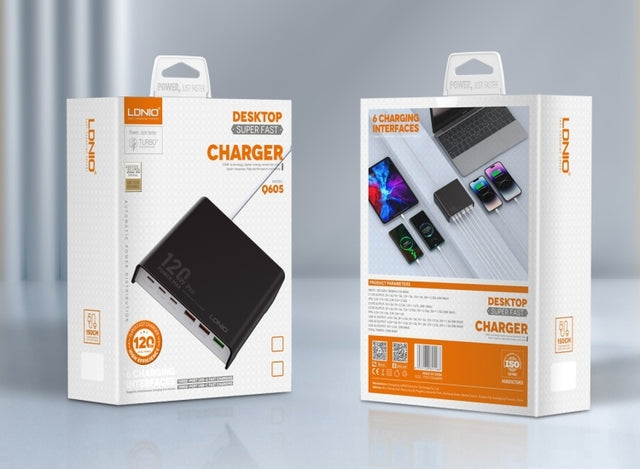 LDNIO Q605 - 120W Multi-ports Desktop Charging Station