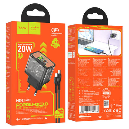 Hoco N34 Wall charger PD20W + QC3.0