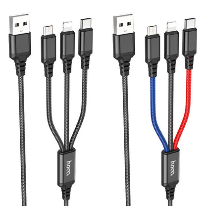 Hoco X76 Super, 3-in-1 charging cable (3 pack)