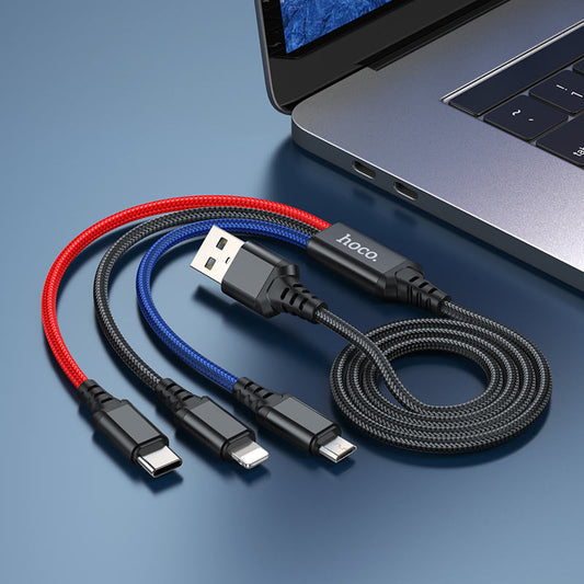 Hoco X76 Super, 3-in-1 charging cable (3 pack)