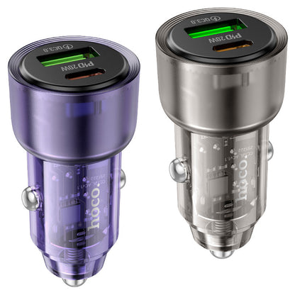 Hoco Z52 38W Car Charger Set C To iPhone Transparent Black