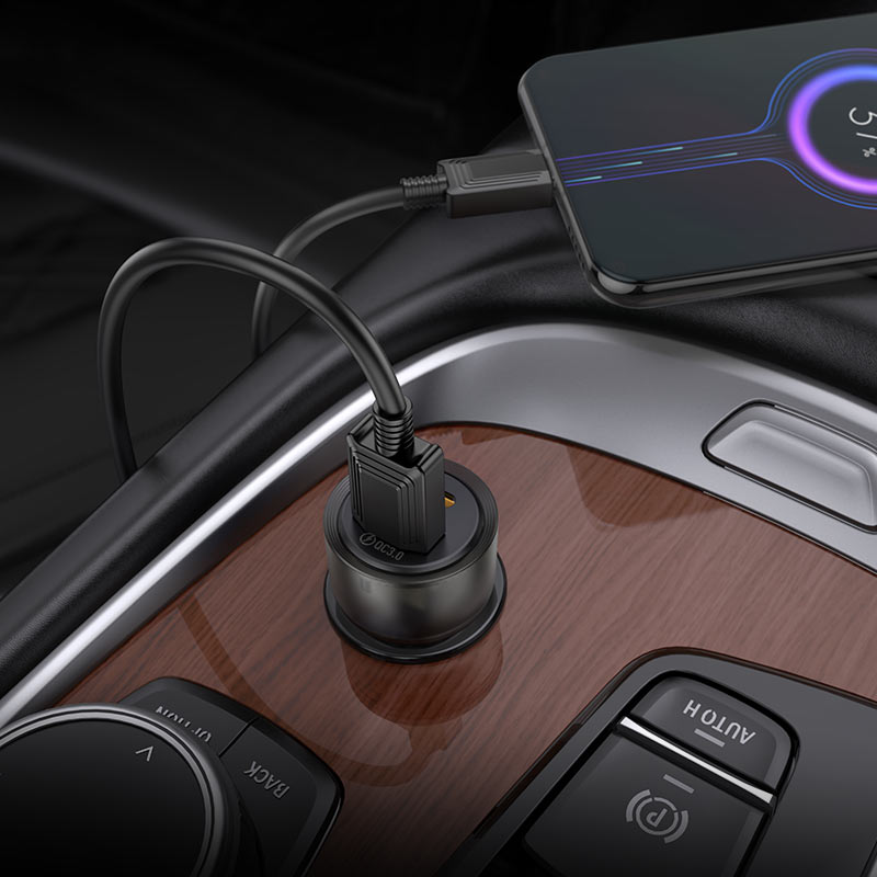Hoco Z52 38W Car Charger Set C To iPhone Transparent Black