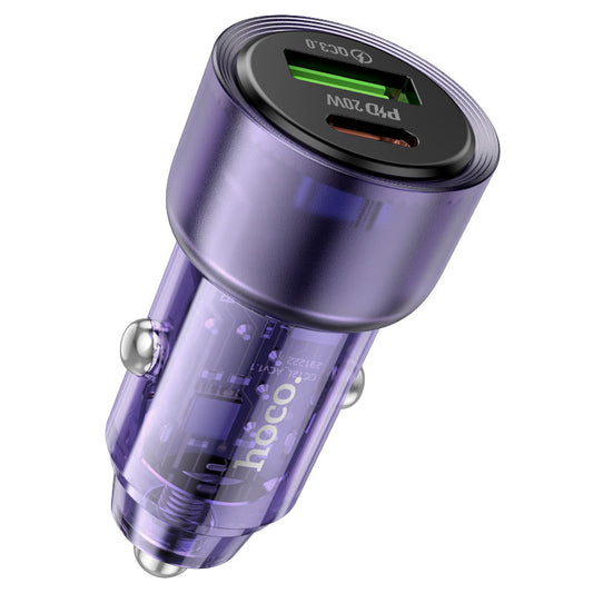 Hoco Z52 38W Car Charger Set C To iPhone Transparent Black