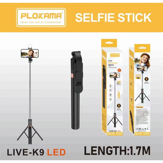 Plokama LIVE-K9  LED Selfie Stick - 1.7m