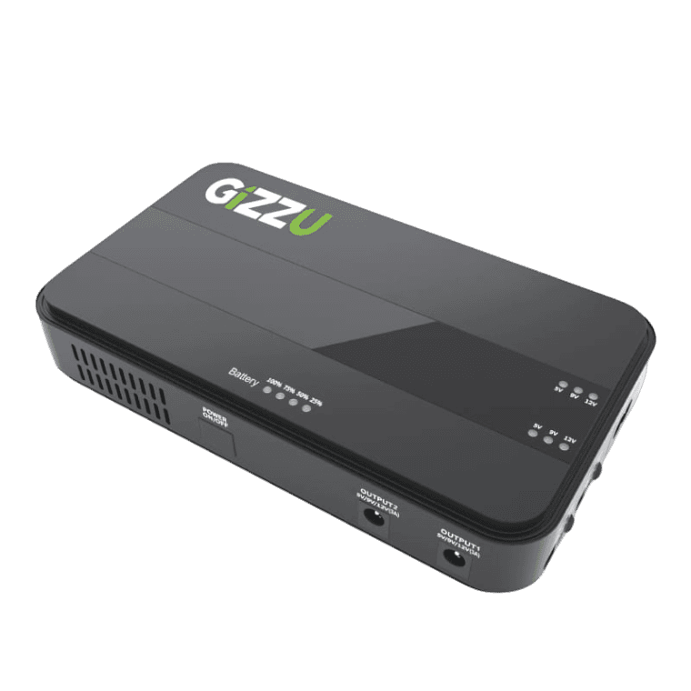 GIZZU 36W 32Wh 8800mAh Mini Dual DC UPS Black