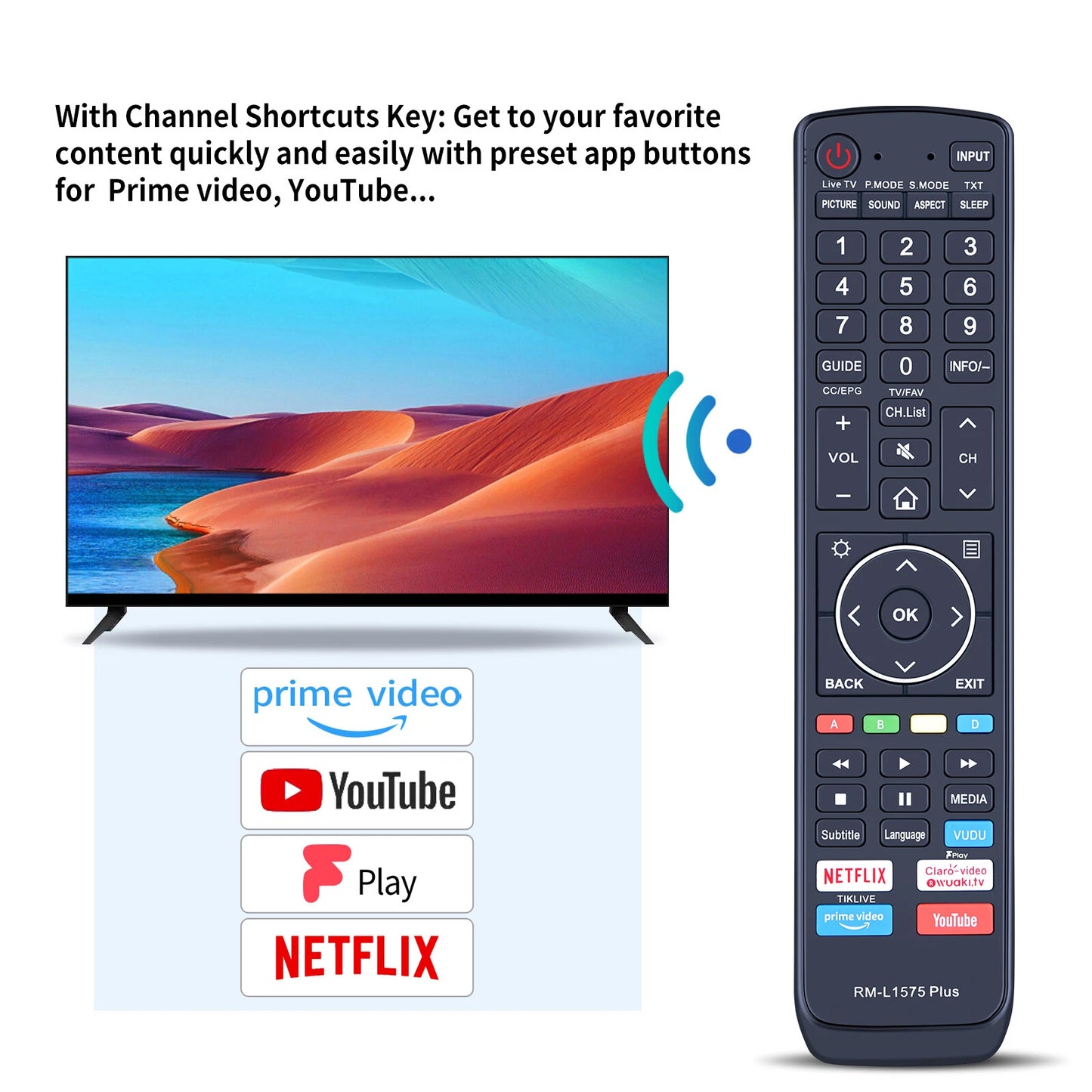 HUAYU RM-L1575 Remote Control For Hisense LCD/LED TV
