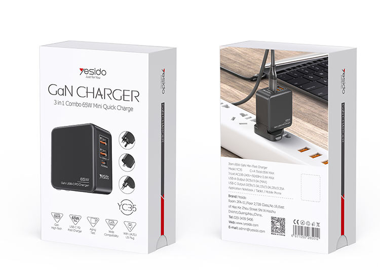 Yesido 65W Quick Charger Black