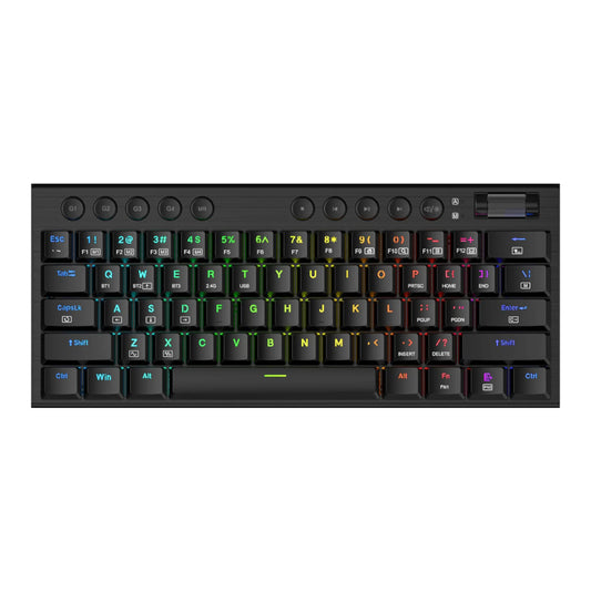 REDRAGON Noctis Pro 61Key Wireless Bluetooth Red Switch RGB Low Profile Gaming Mechanical Keyboard - Black